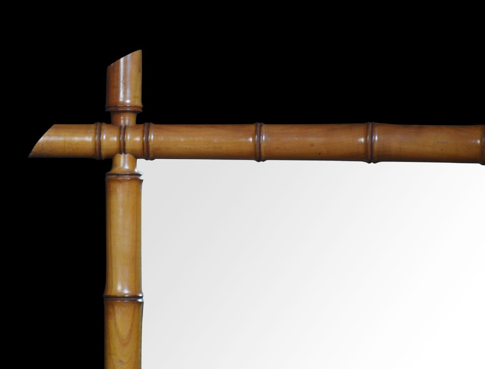 19th century bamboo wall mirror View II