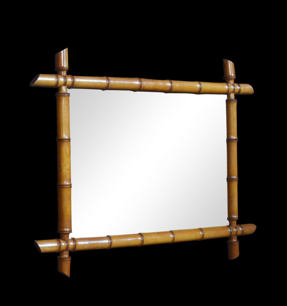 19th century bamboo wall mirror View IV