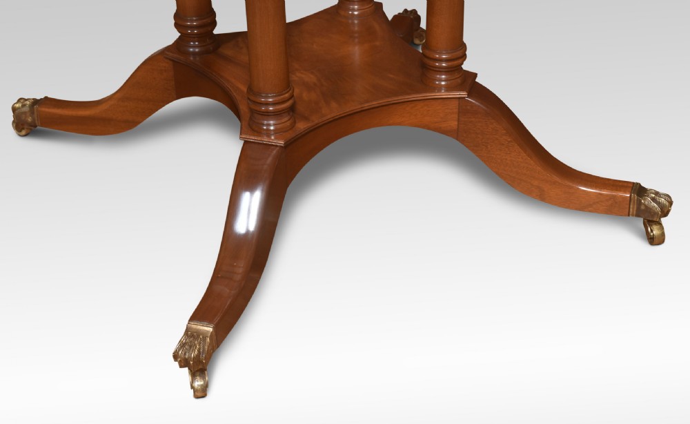 Mahogany brass inlaid circular dining table View VII