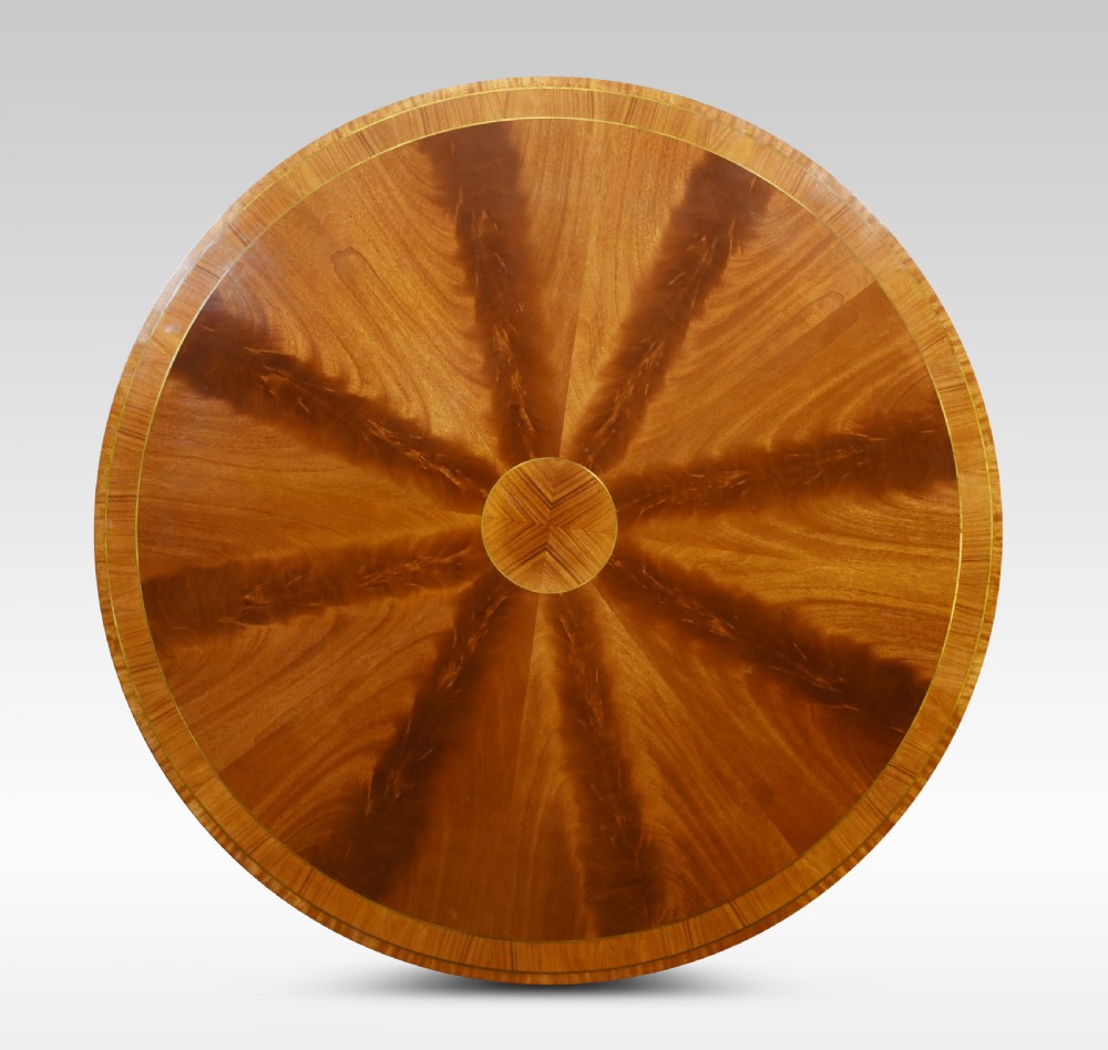 Mahogany brass inlaid circular dining table View VIII
