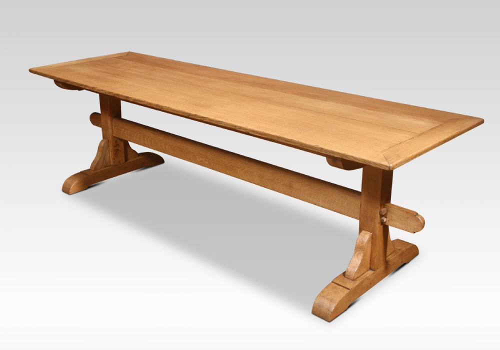 Large oak plank top refectory table