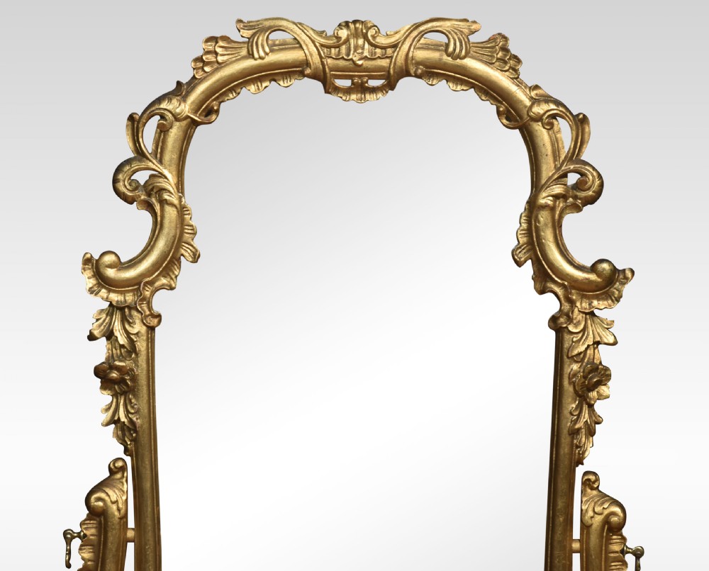 Italian giltwood and figured walnut dressing mirror View II
