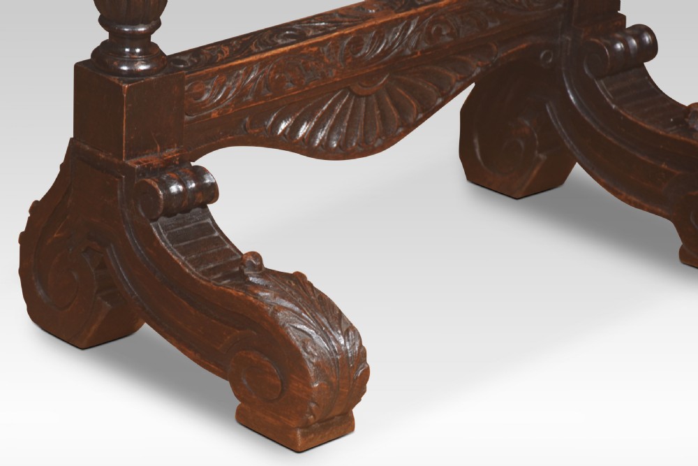 Carved oak dinner gong View III