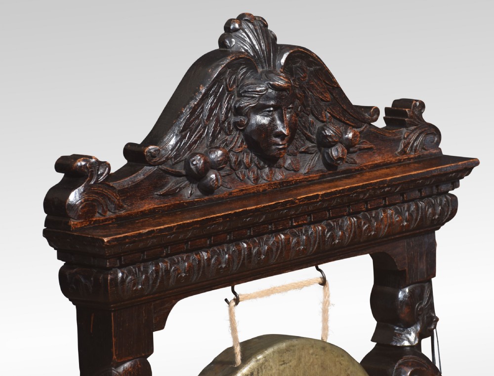 Carved oak dinner gong View V