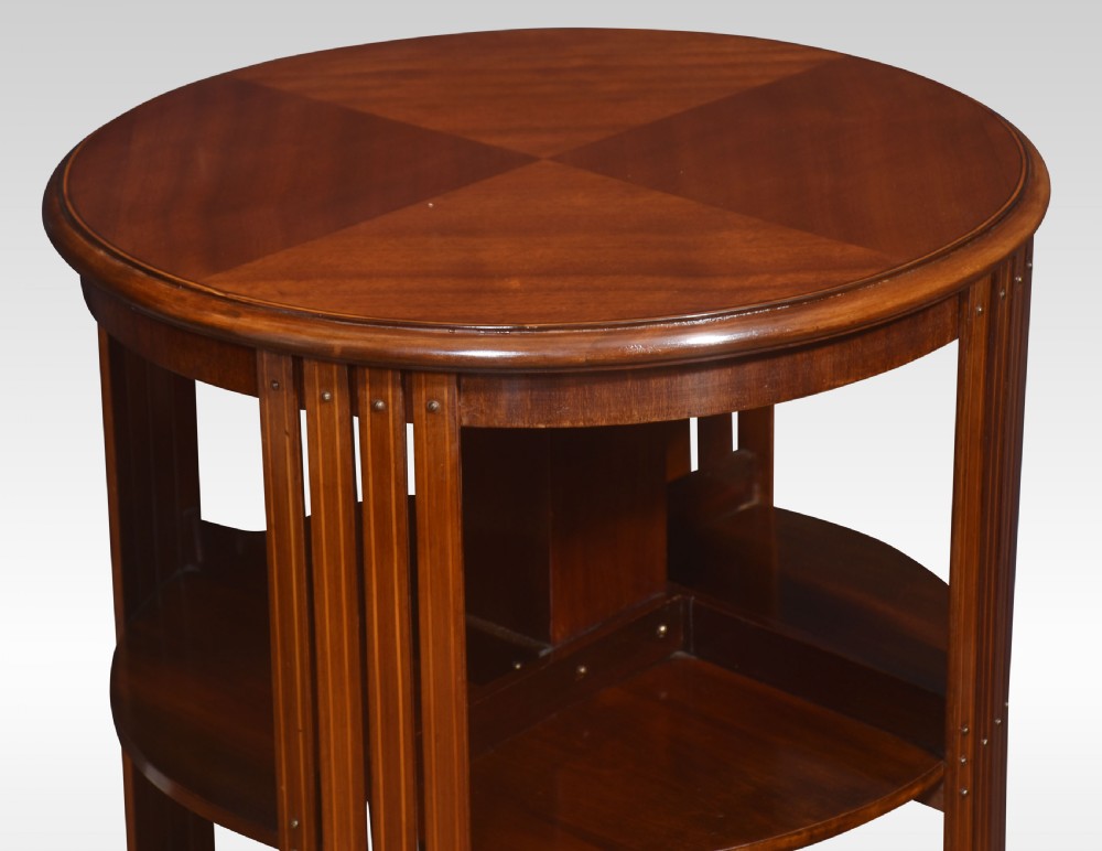 Circular mahogany revolving bookcase View IV