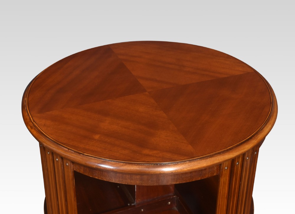 Circular mahogany revolving bookcase View V