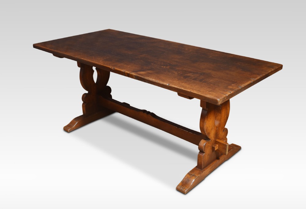 Oak plank top refectory table