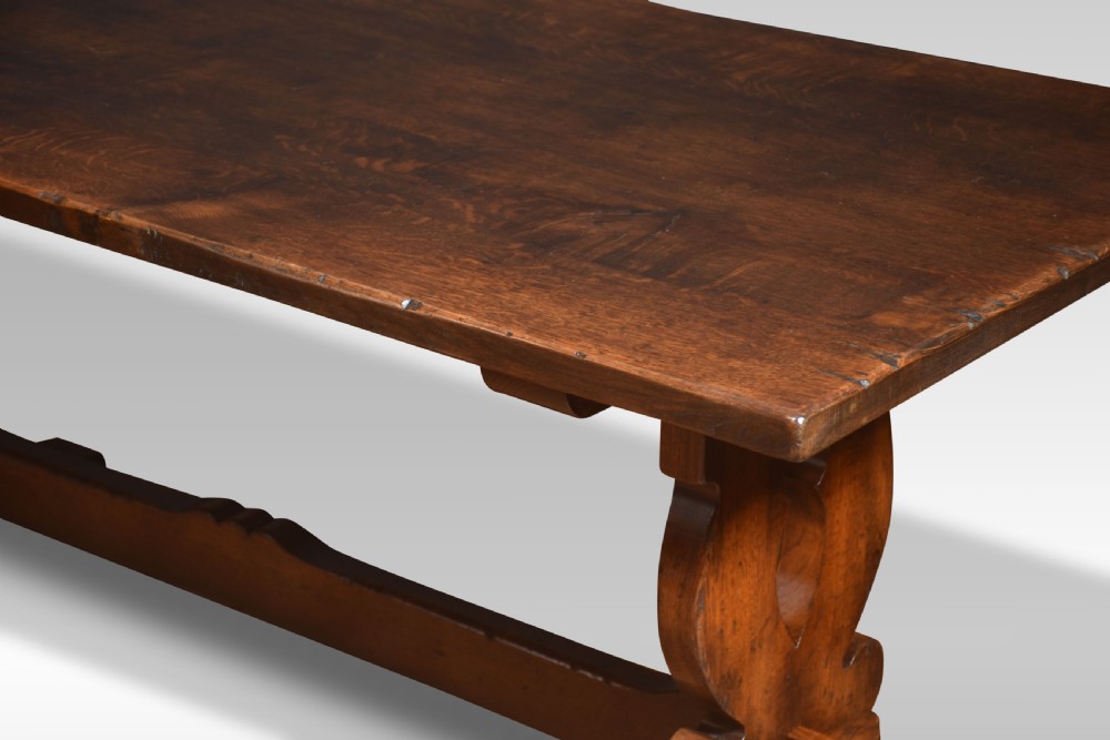 Oak plank top refectory table View II