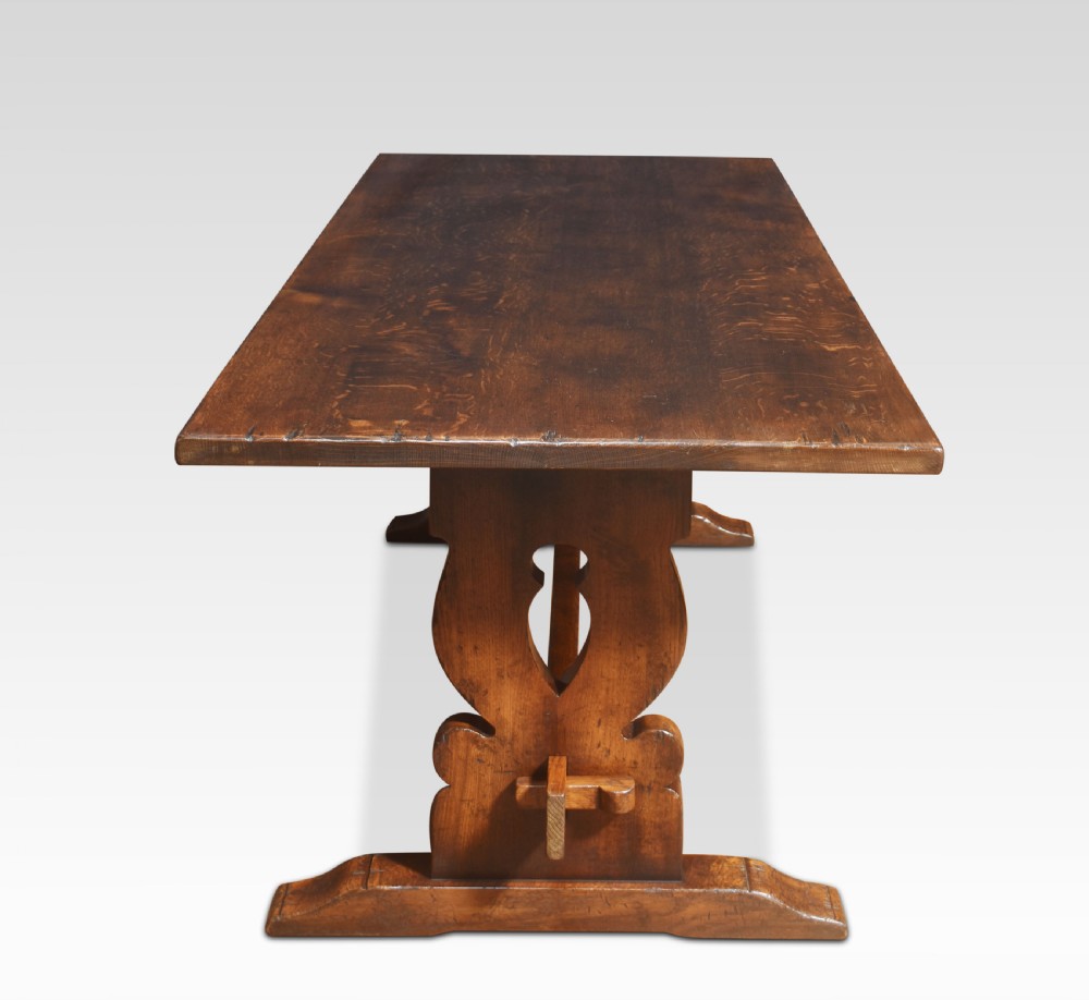 Oak plank top refectory table View III