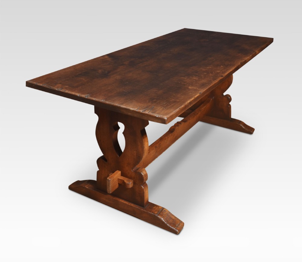 Oak plank top refectory table View IV