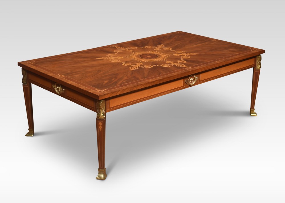 Walnut inlaid coffee table