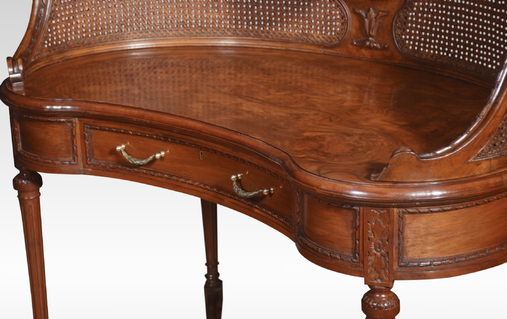 Walnut kidney shaped dressing table View IX