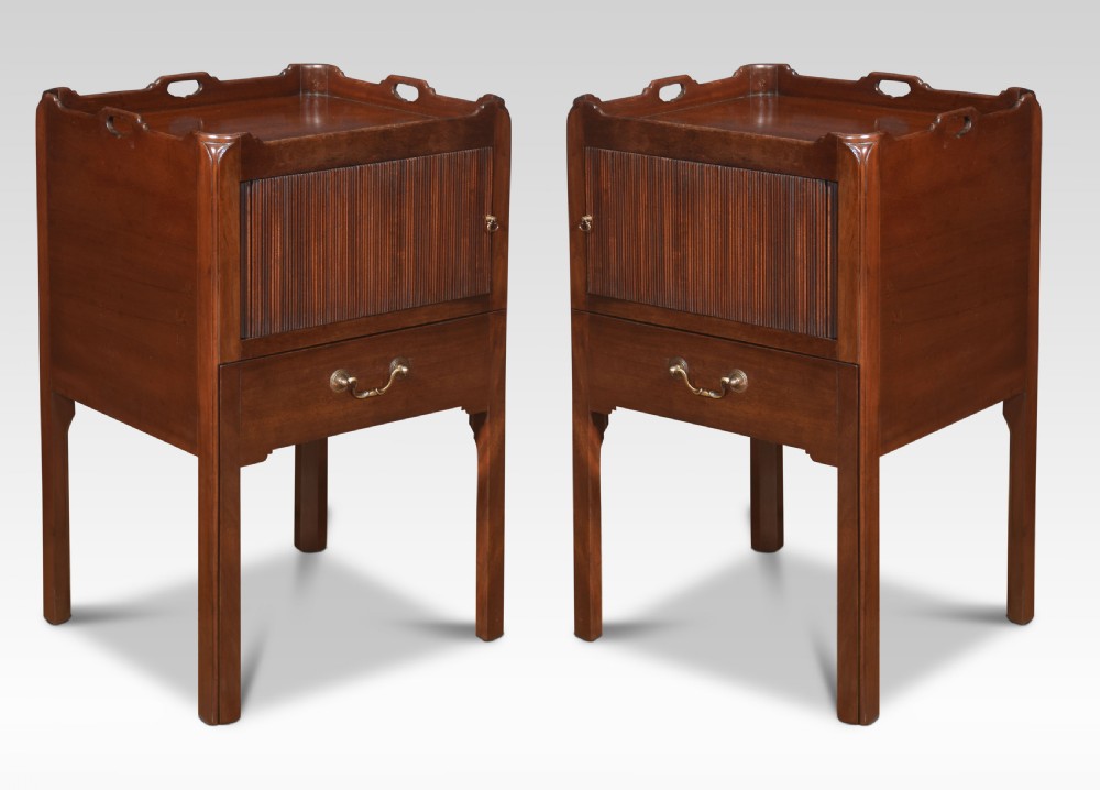 Pair of George III style bedside cabinets