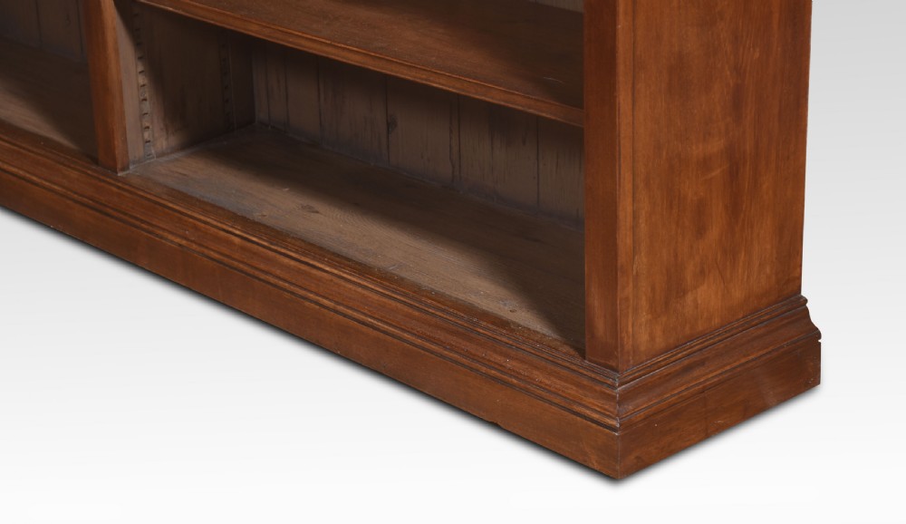 Pair of walnut dwarf open bookcases View III