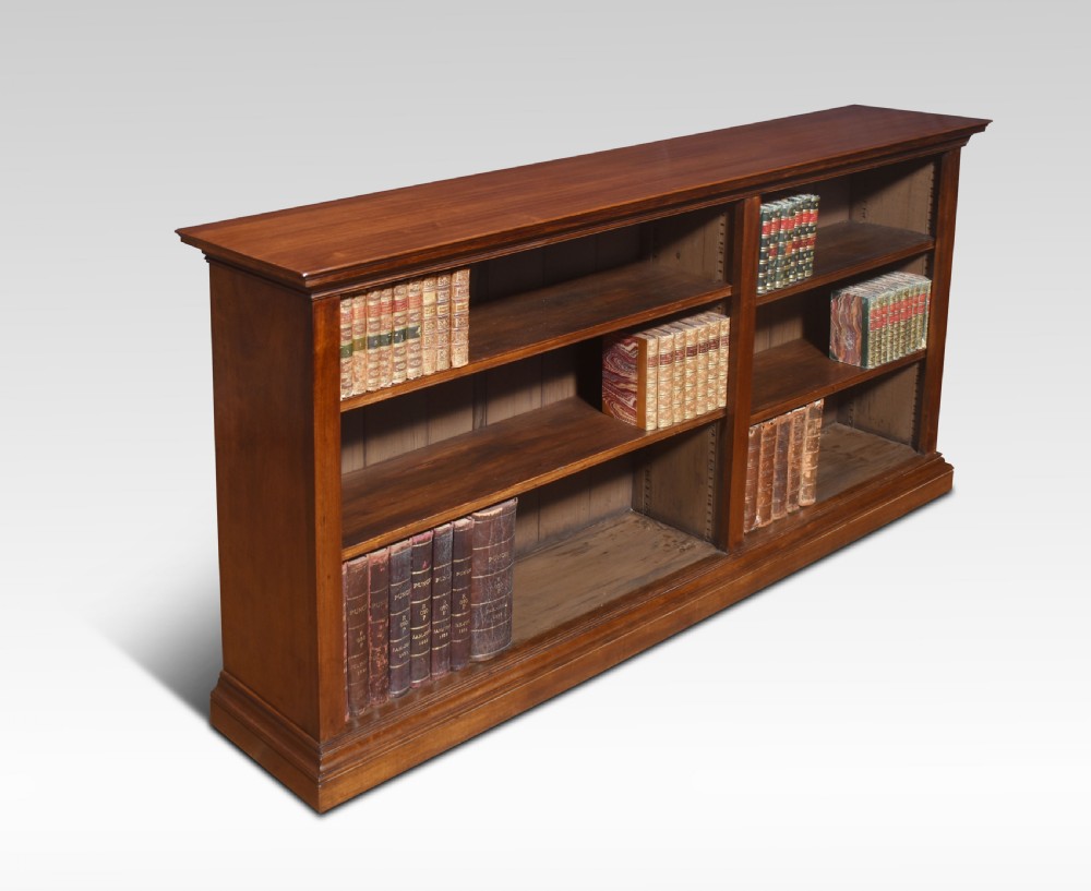 Pair of walnut dwarf open bookcases View IV