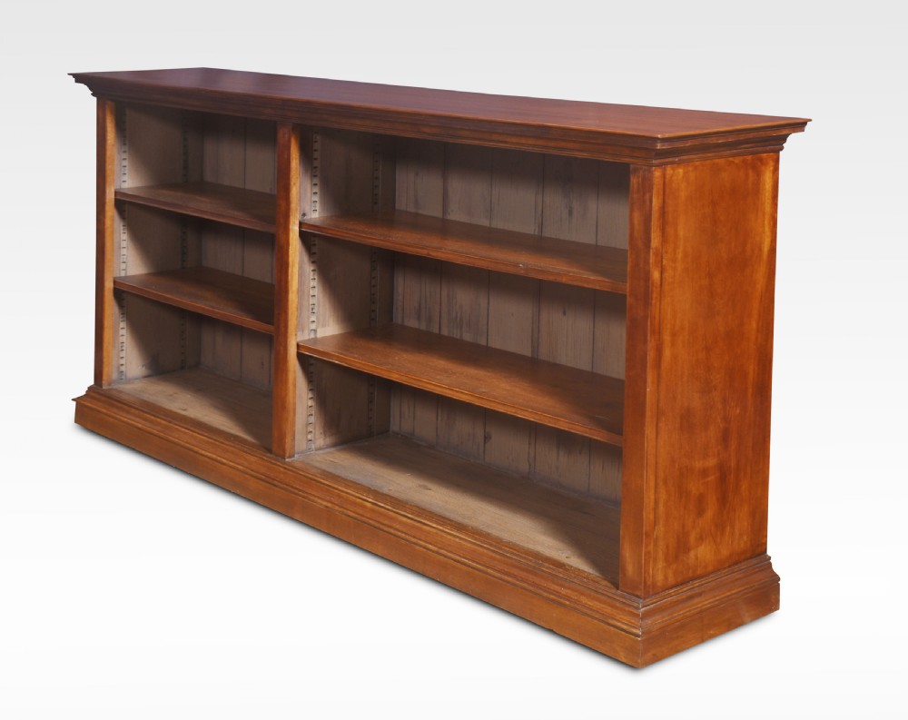 Pair of walnut dwarf open bookcases View VI