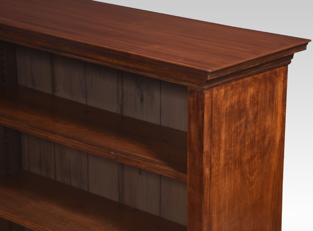 Pair of walnut dwarf open bookcases View VIII