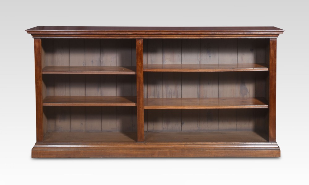 Pair of walnut dwarf open bookcases View IX