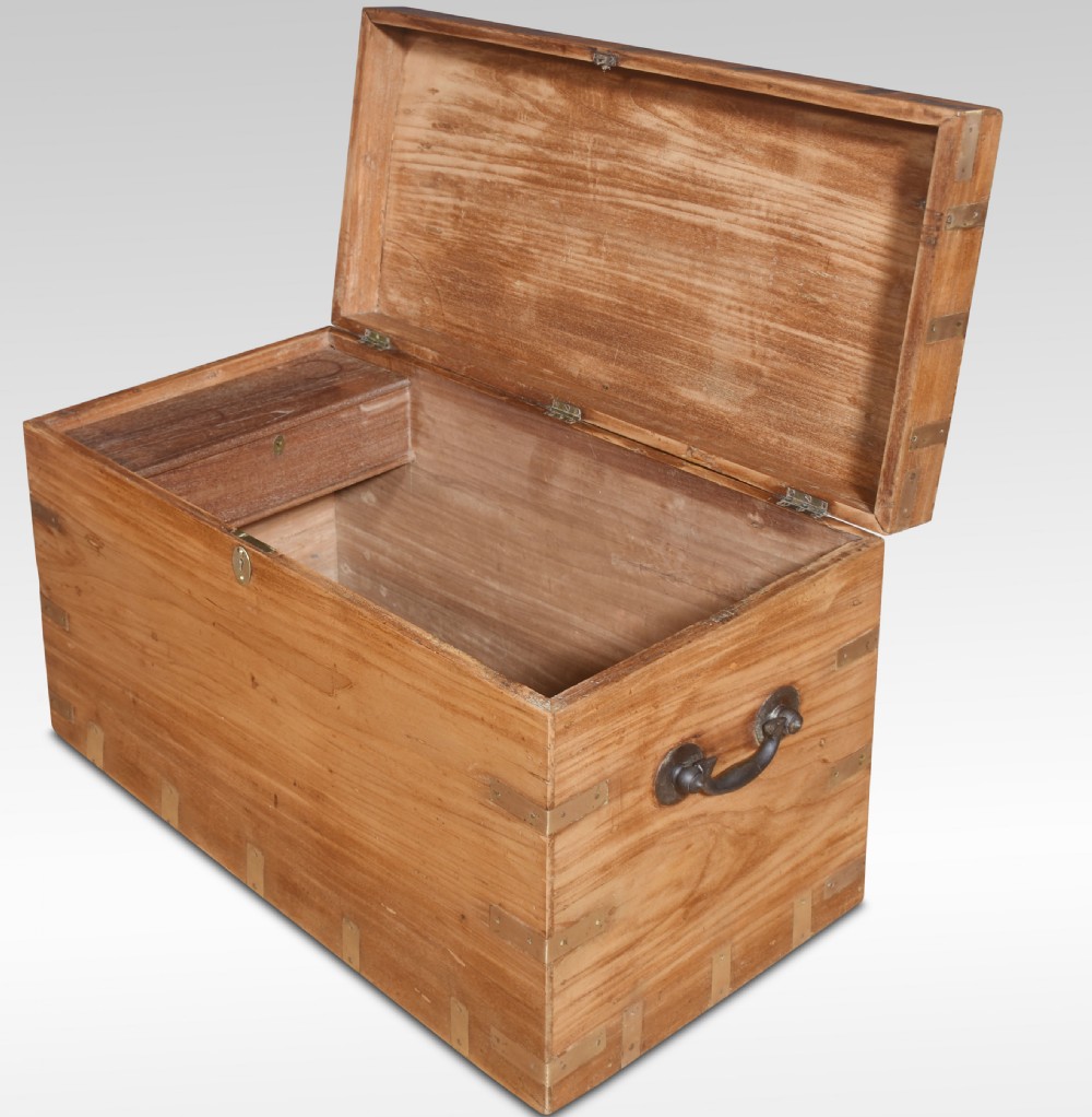 Brass bound camphor wood box View IV