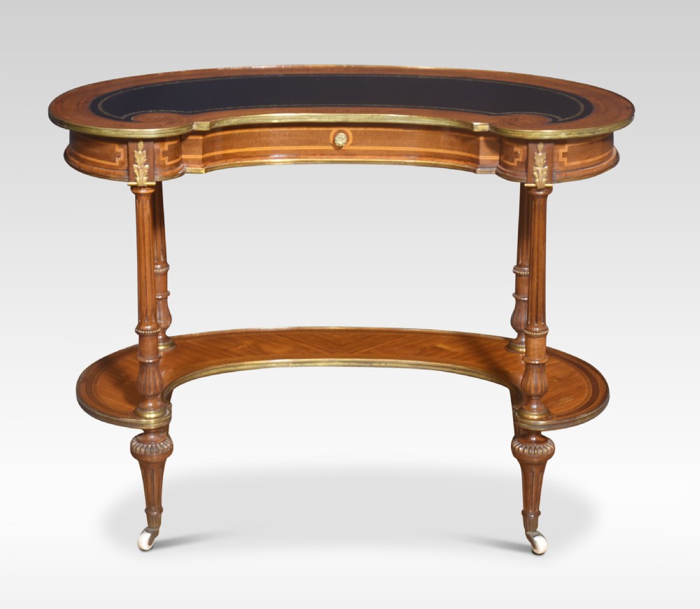 Walnut kidney shaped writing table View III
