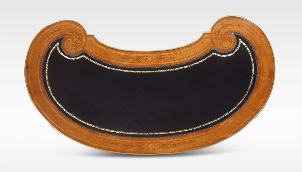 Walnut kidney shaped writing table View IX