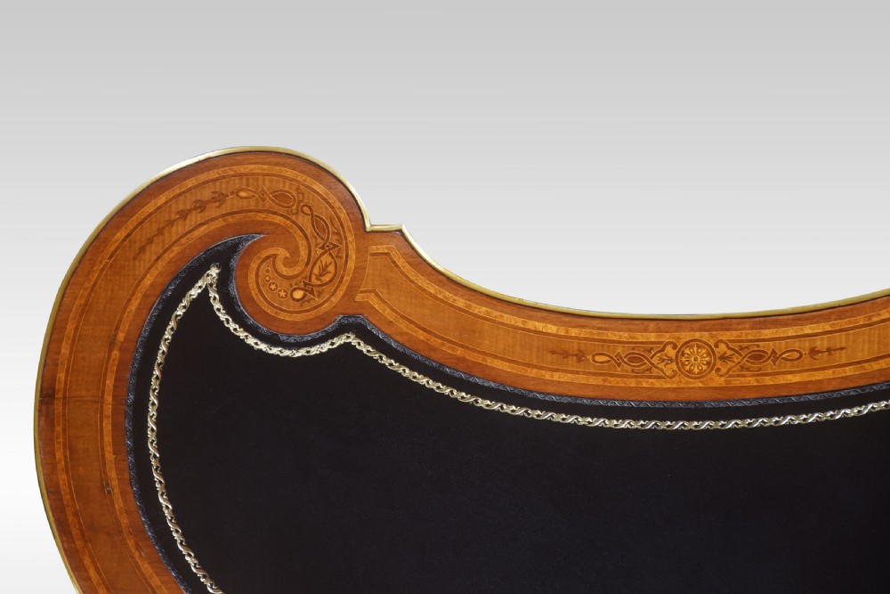 Walnut kidney shaped writing table View X
