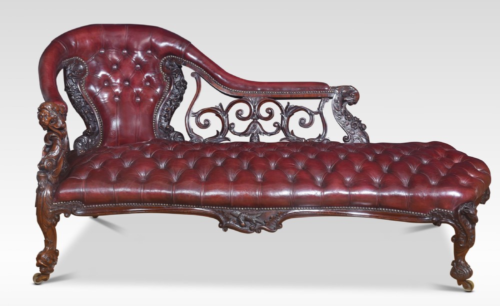 Rosewood rococo revival chaise longue
