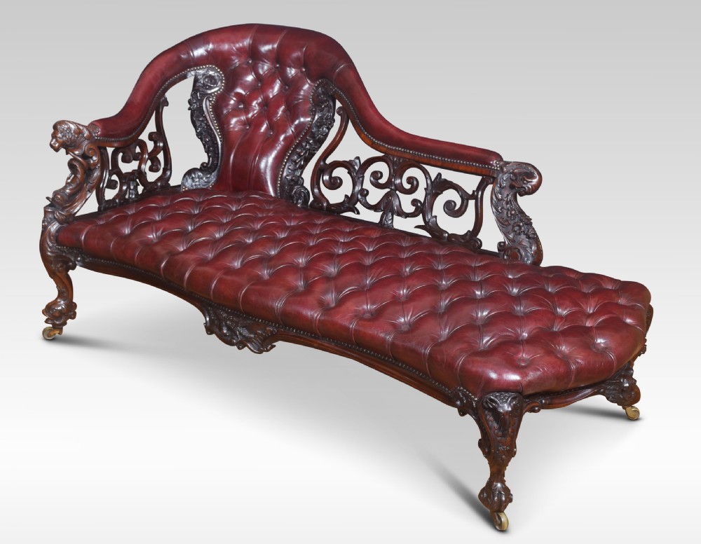 Rosewood rococo revival chaise longue View XII