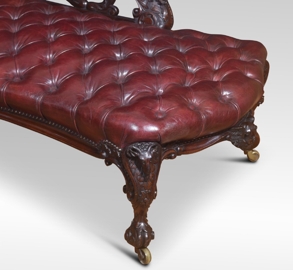 Rosewood rococo revival chaise longue View XIII