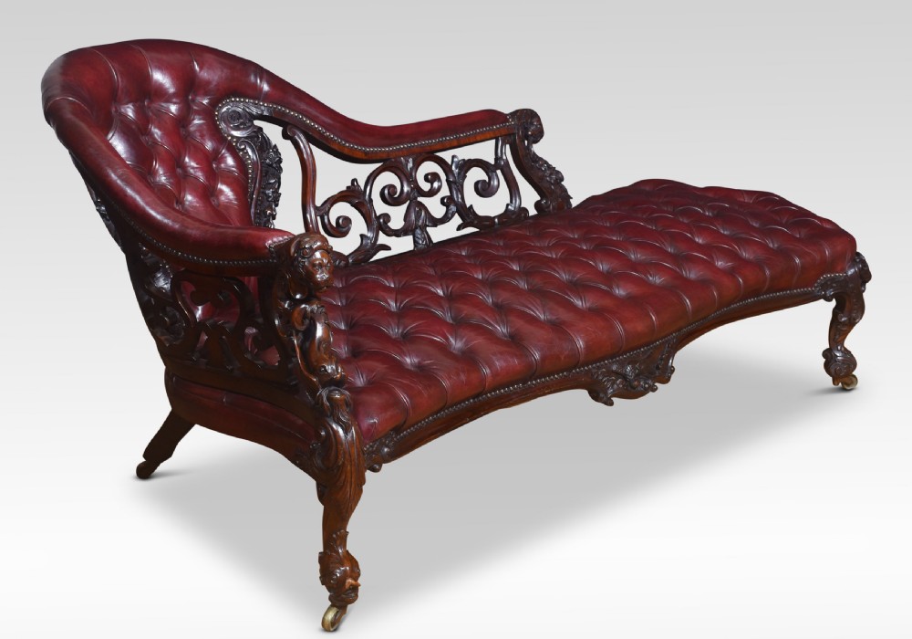 Rosewood rococo revival chaise longue View XVI