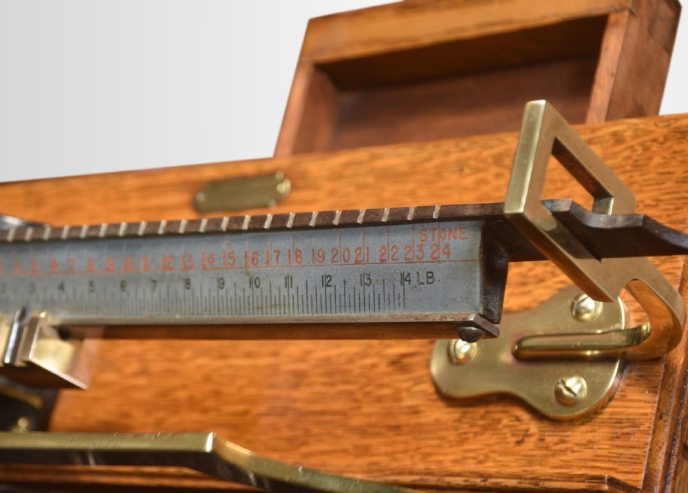 Oak And Brass Jockey Scales View V