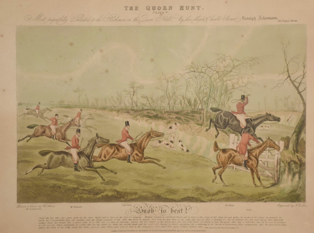 Set of eight hand-coloured Hunting prints View IV