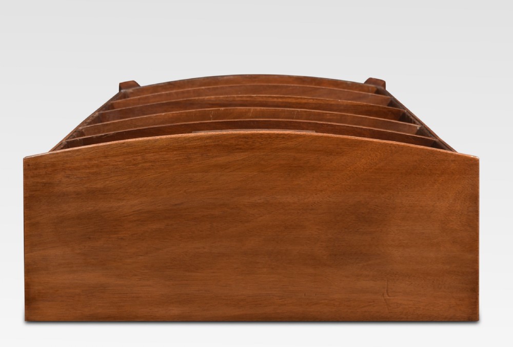 Tall mahogany inlaid open bookcase View III