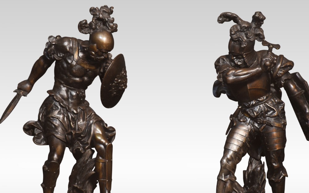 Pair of spelter figures of Warriors View II