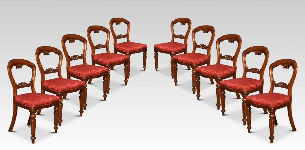 Set Of Ten Mahogany Dining Chairs