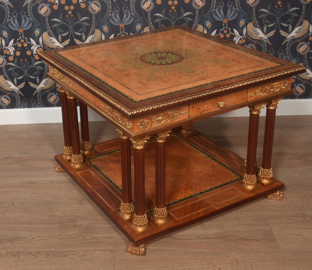 Louis XVI Style Brass Inlaid Coffee Table