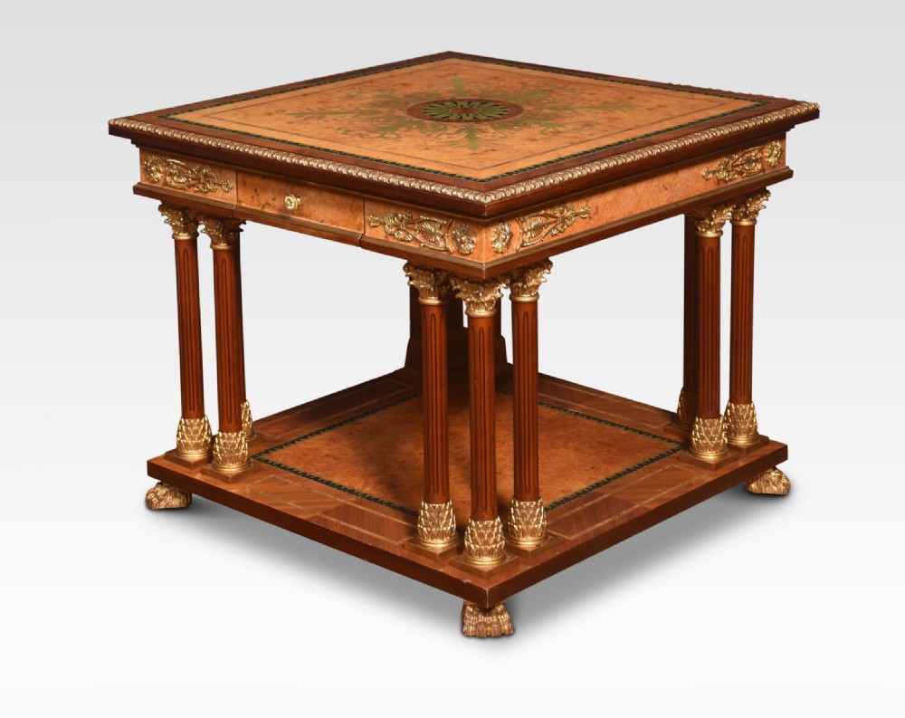 Louis XVI Style Brass Inlaid Coffee Table View VI
