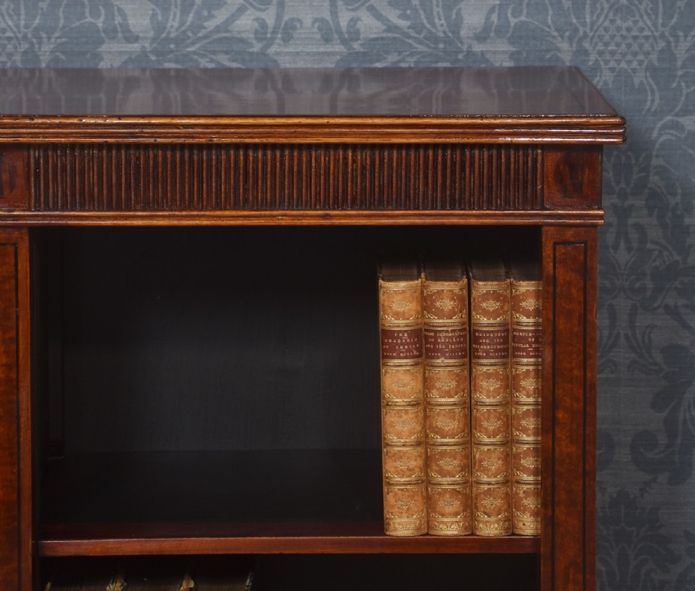 Figured mahogany open bookcase View IV