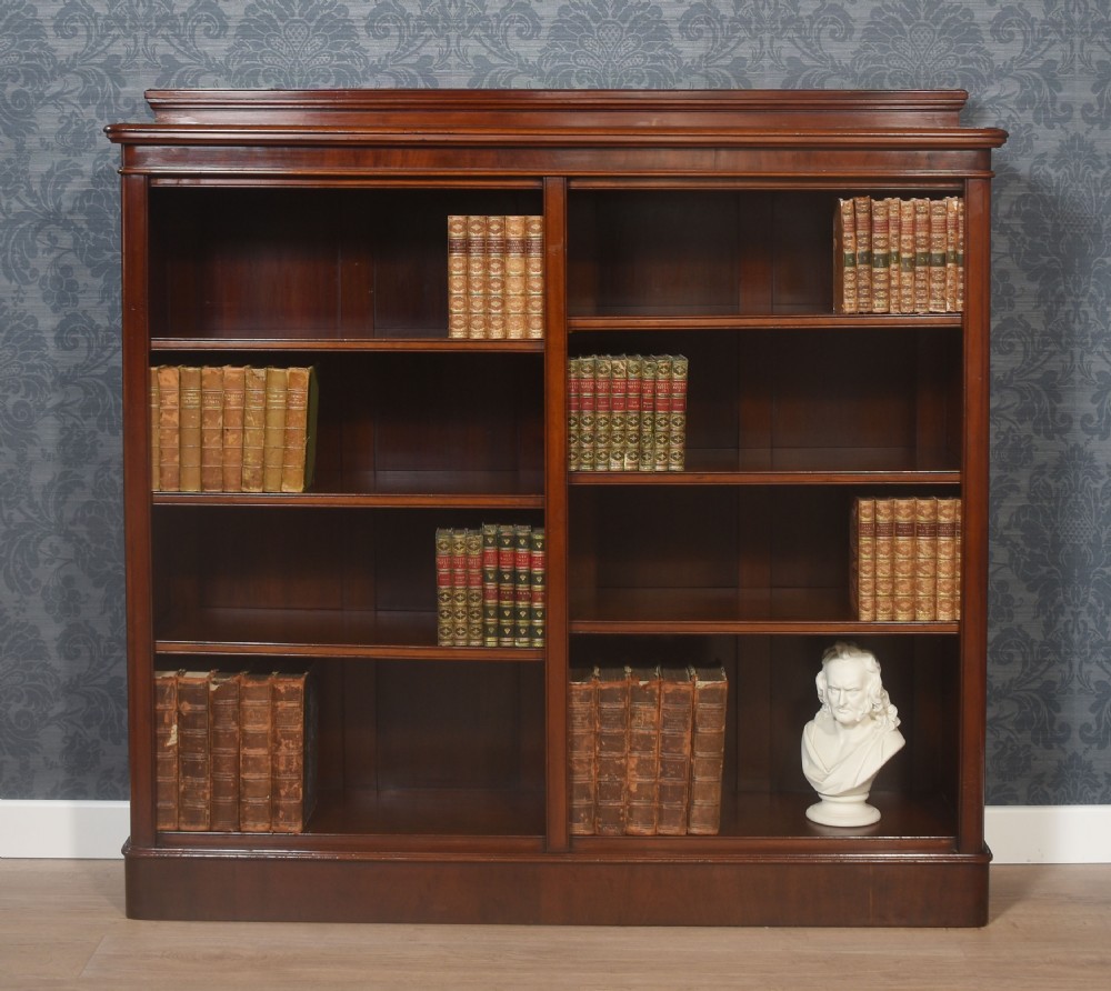19th century mahogany open bookcase