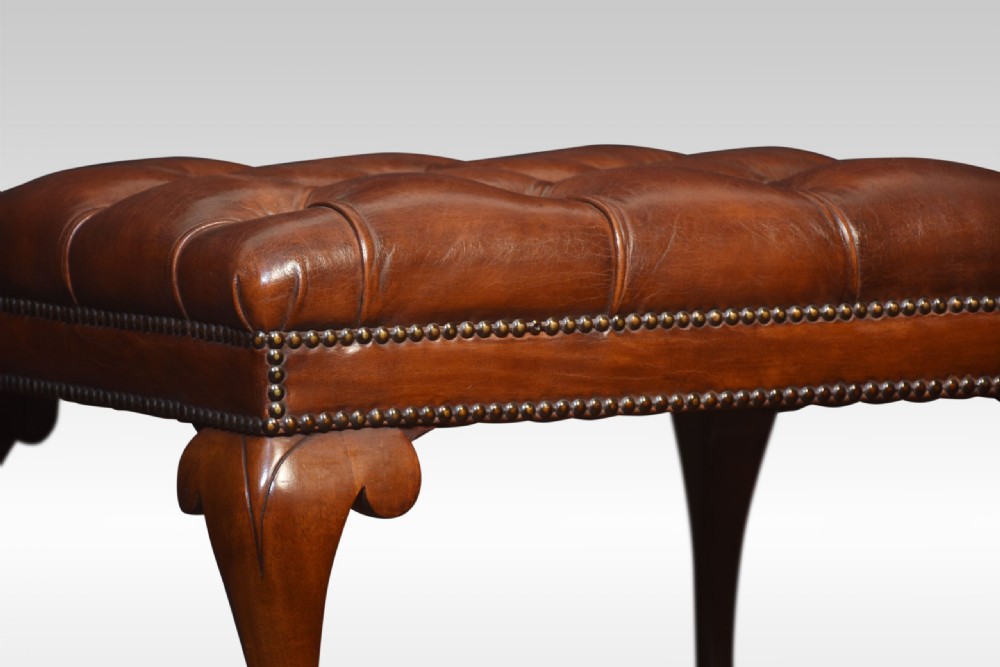 Pair Of Leather Upholstered Stools View VI