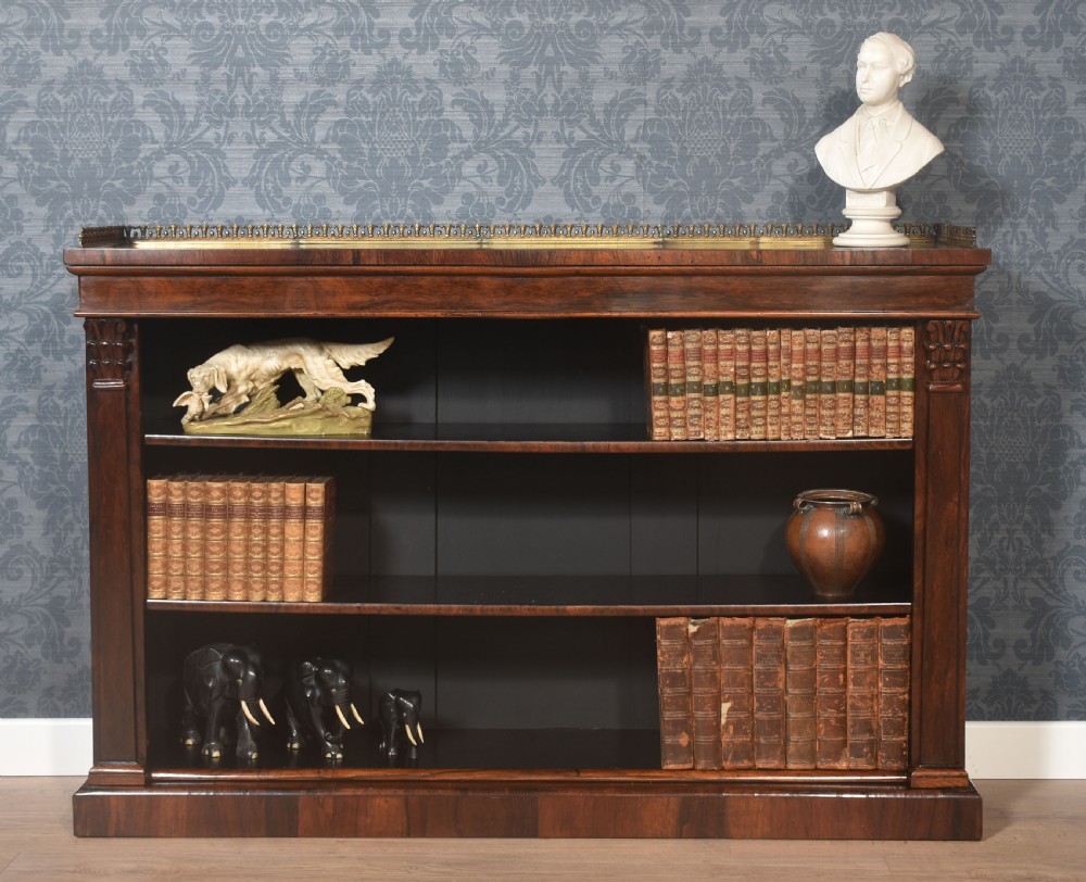 Regency rosewood open bookcase