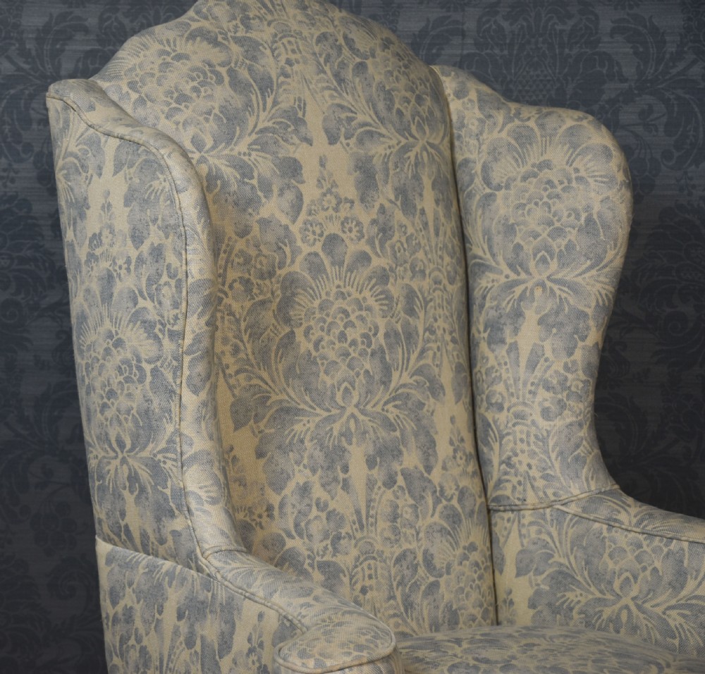 Pair of Georgian style wingback armchairs View V