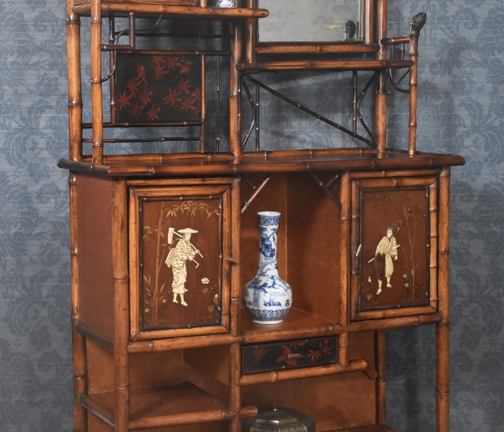 Aesthetic Movement Bamboo And Lacquer Cabinet View III