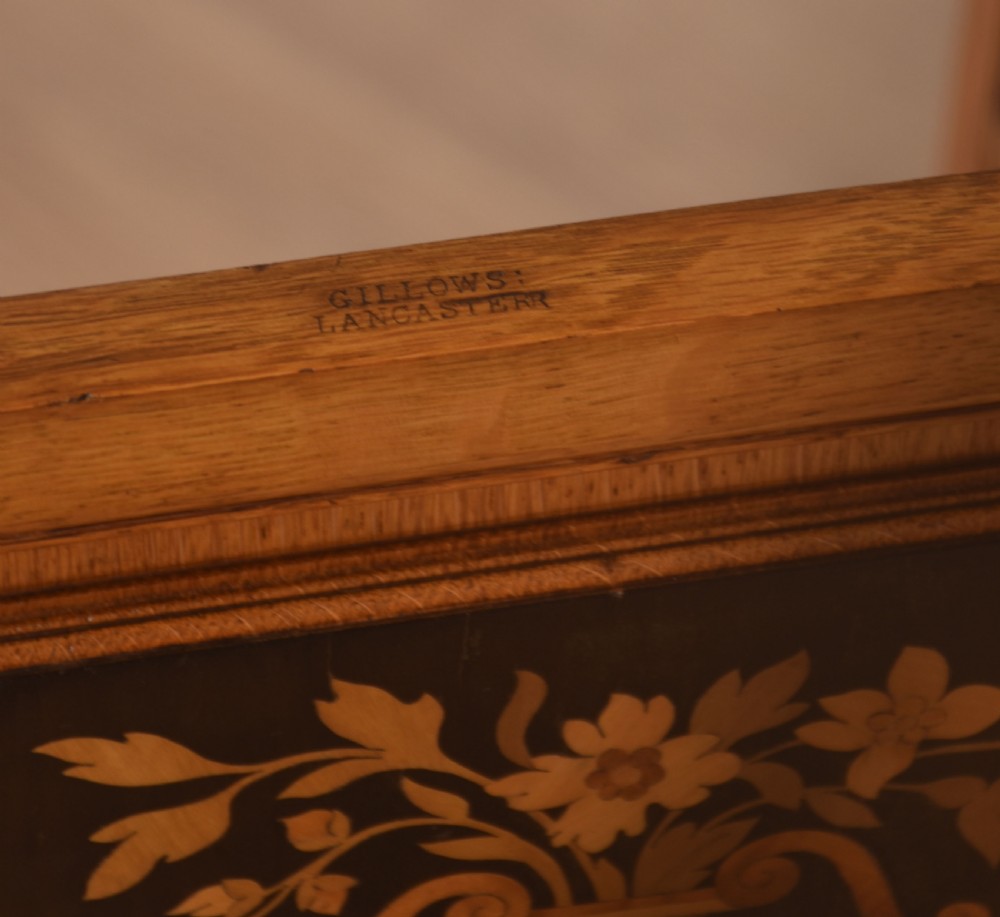 Marquetry inlaid oak cabinet View VIII