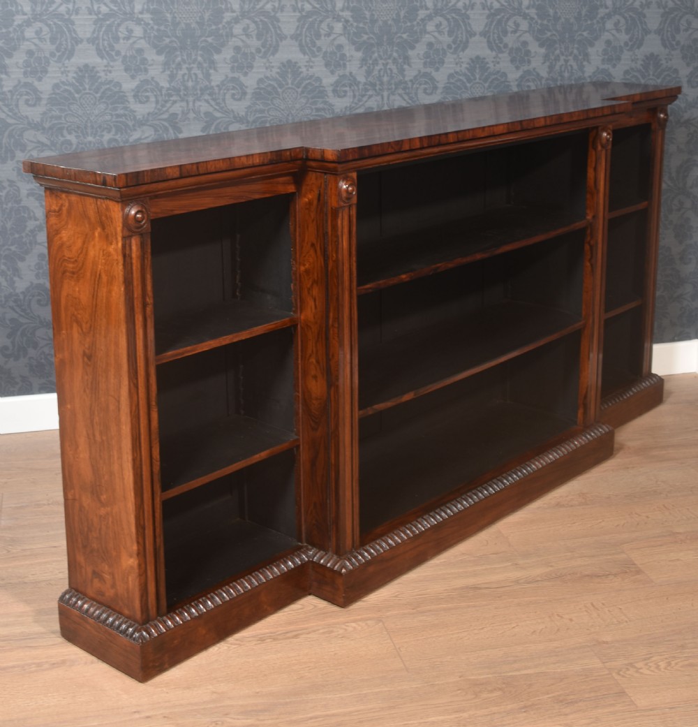 Regency Rosewood open bookcase View IX