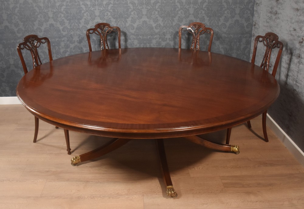 Mahogany cross banded circular dining table