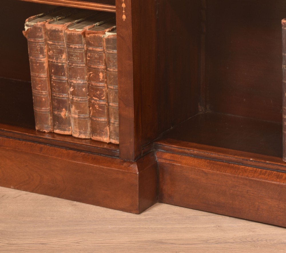 Mahogany inlaid breakfront open bookcase View IV
