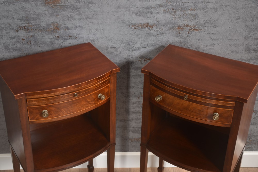 Pair of string inlaid bedside table View III