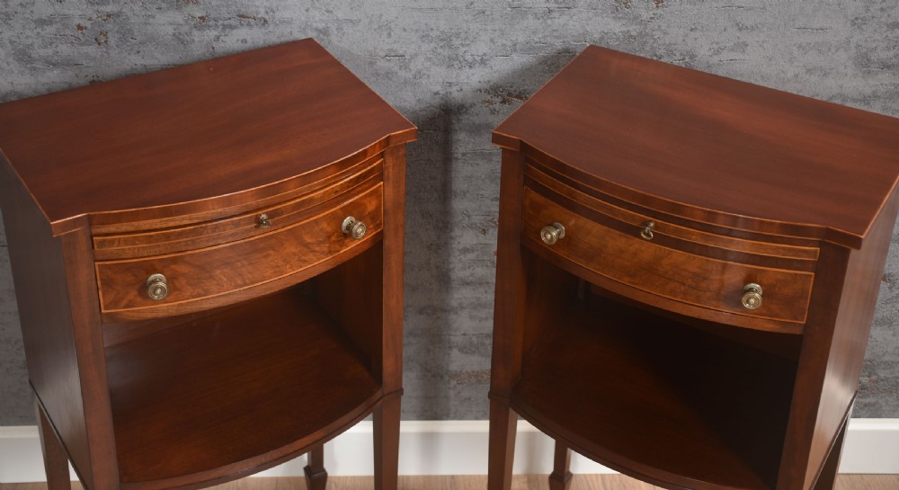 Pair of string inlaid bedside table View IV