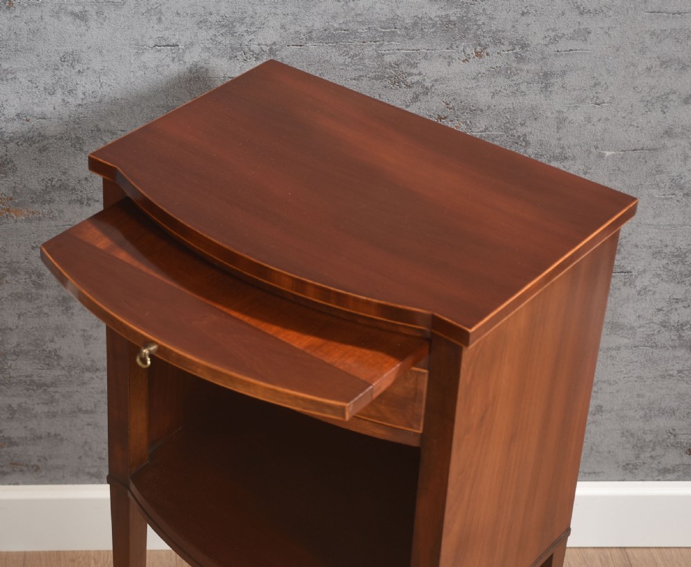 Pair of string inlaid bedside table View V